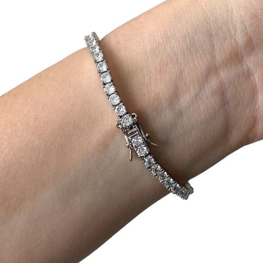Pulsera Tennis 3mm Plata 925 - Ámbar Joyas