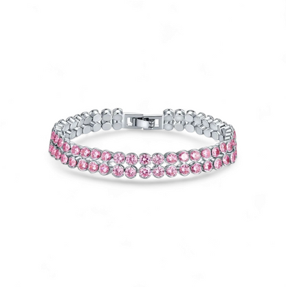 Pulsera Tennis Doble Rosada - Ámbar Joyas
