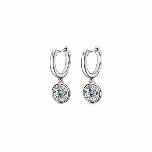 Aros Punto de Luz Moisanitas Plata 925