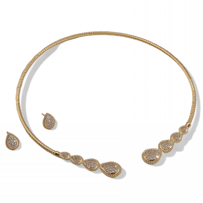 Collar y Aros Solarite Circones Plateado