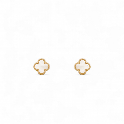 Aros Sweet Clovers Nácar Trébol Dorado