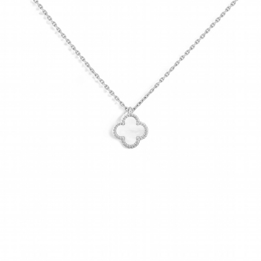 Cadena Sweet Clover Nacar - Plata 925