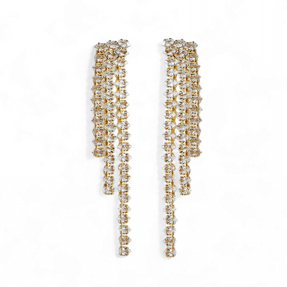 Aros Cascada Circones Marquise Dorado