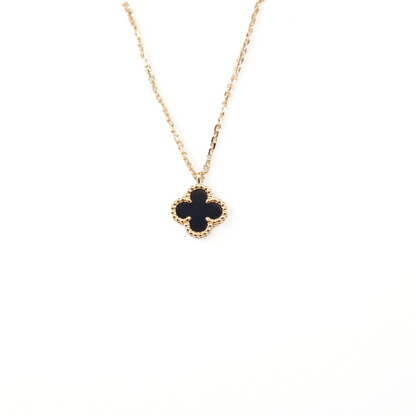 Cadena Sweet Clover Onix - Plata 925 - Baño de oro 18k