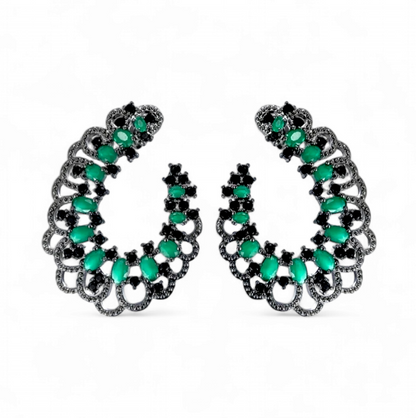 Aros Semicirculares con Circones Verdes y Negros