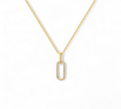 Cadena Paper Clip Circones Plata 925 Dorado
