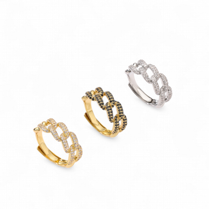 Anillo Cadena Circones Ajustable Negro