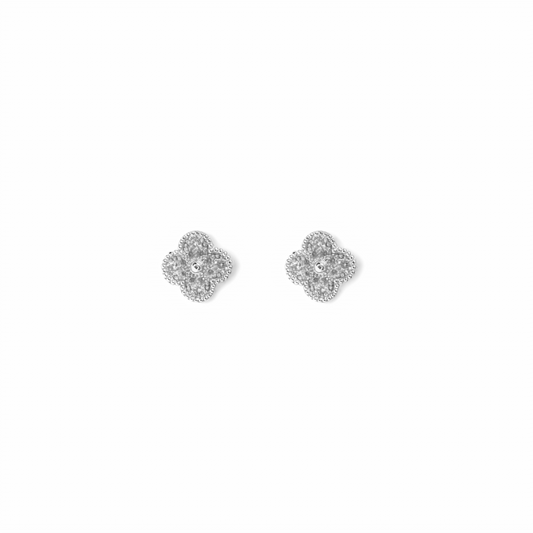 Aros Sweet Clovers Circones Trébol Plateado
