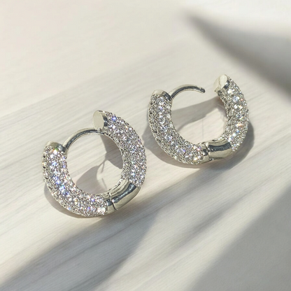 Argollas Chunky Circones Plateado