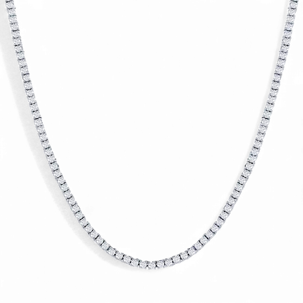 Collar Tennis Clásico Circones Blancos – Baño de Rodio