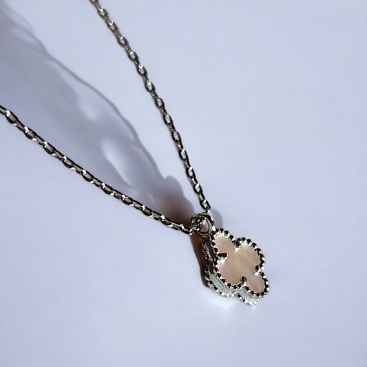 Cadena Sweet Clover Nacar - Plata 925