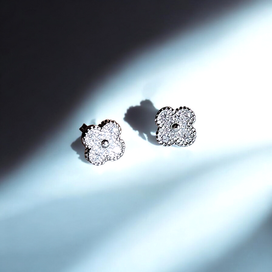 Aros Sweet Clovers Circones Trébol Plateado