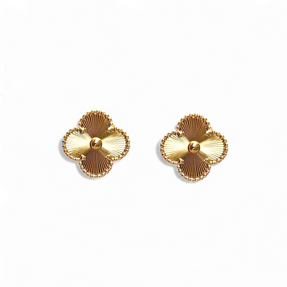 Aros Clovers Laser Trébol Dorado
