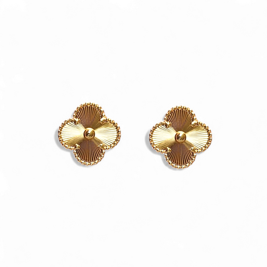 Aros Clovers Laser Trébol Dorado