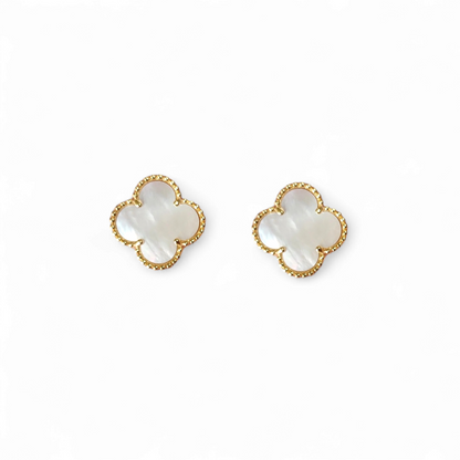 Aros Clovers Nacar Trébol Dorado