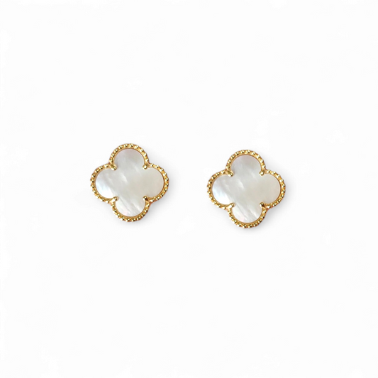 Aros Clovers Nacar Trébol Dorado