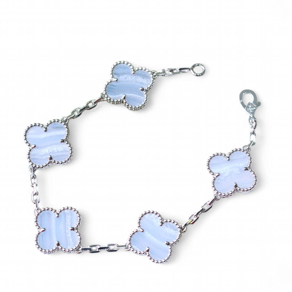 Pulsera Clovers Calcedonia - Plata 925