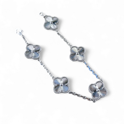 Pulsera Clover Laser Trébol Plateado