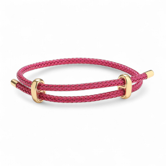 Pulsera Ajustable Alambre Trenzado Fucsia