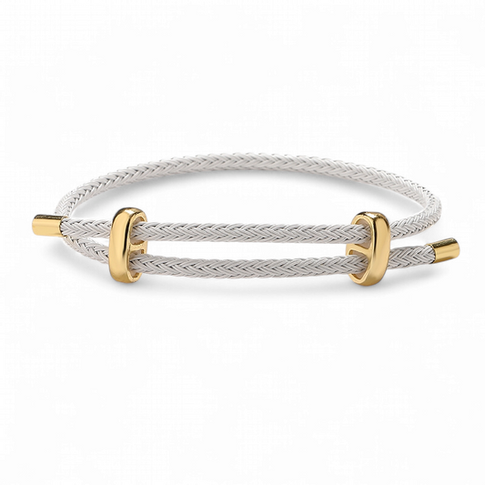 Pulsera Ajustable Alambre Trenzado Blanco