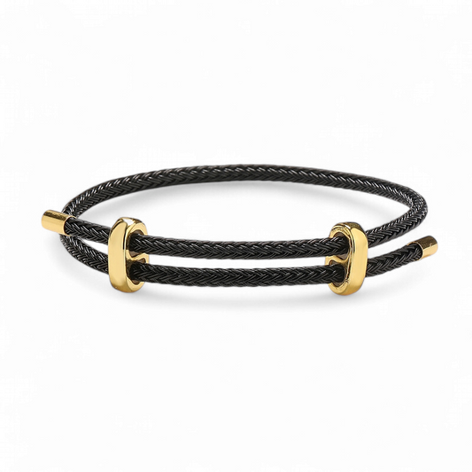 Pulsera Ajustable Alambre Trenzado Negro