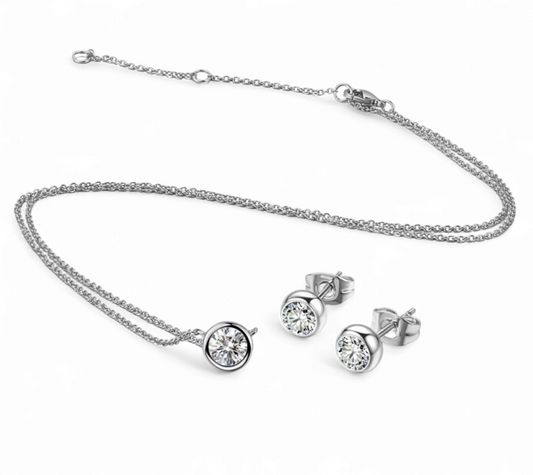 Conjunto Punto de Luz Bisel Plateado