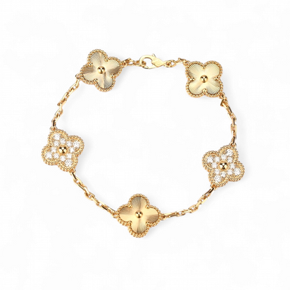 Pulsera Clover Laser Circones Trébol Dorado