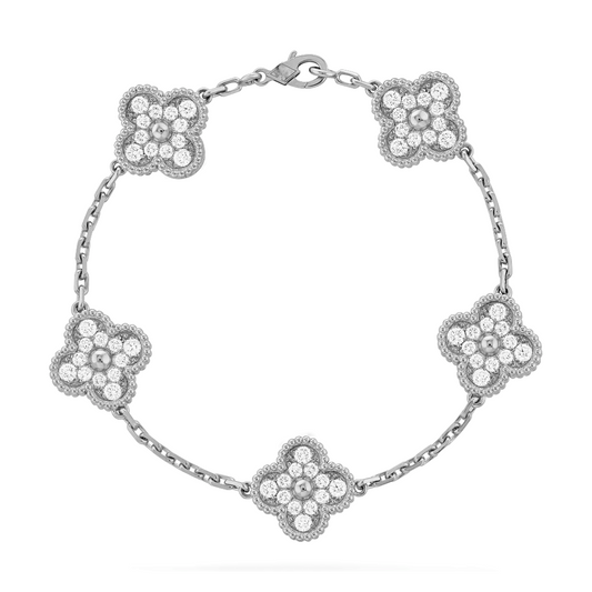 Pulsera Clover Circones Trébol Plateado
