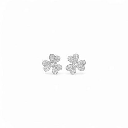 Aros Flores de Circones Plateado