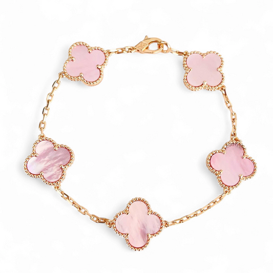 Pulsera Clover Rosada Trebol Nacar (2 colores)