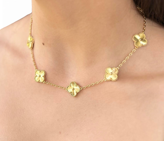 Collar Clovers Laser Trébol Dorado
