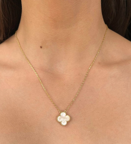 Cadena Clover Nacar Trebol Dorado