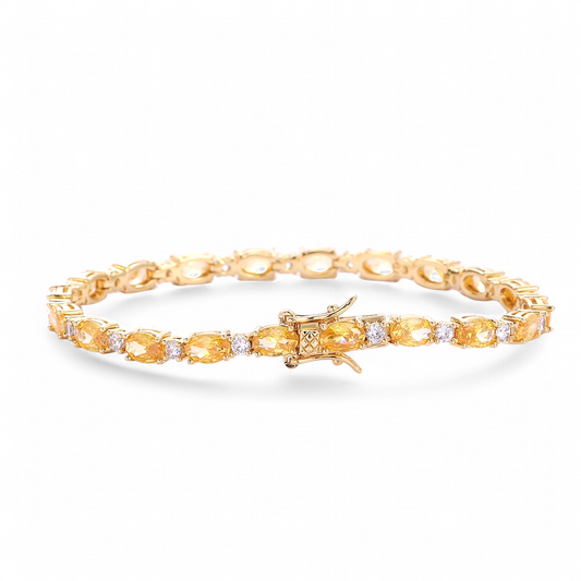 Pulsera Tennis Oval Amarrilla