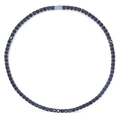 Collar Tennis Negro Plata 925