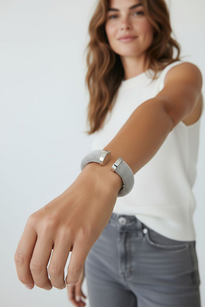 Pulsera Malla Acero Inoxidable - Rodio