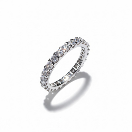 Anillo Cintillo Infinity de Circonitas - Baño de Rodio