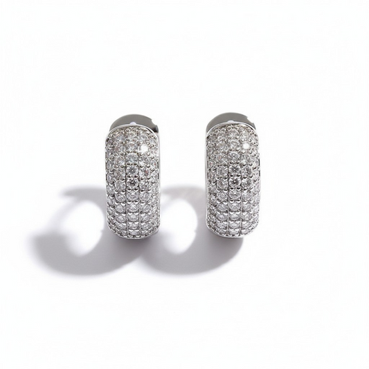 Argollas Huggies Gruesas - Baño de Rodio