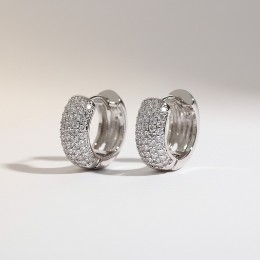 Argollas Huggies Gruesas - Baño de Rodio