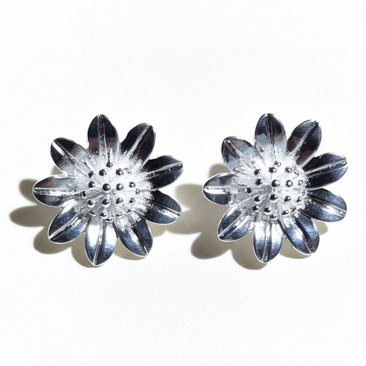 Aros Flor Margarita Botánica Baño de Plata