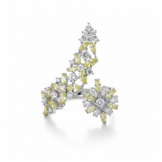 Anillo Flores Gala – Baño de Rodio