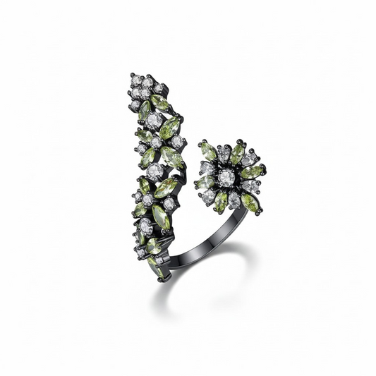 Anillo Flores Gala Black – Rodio Negro