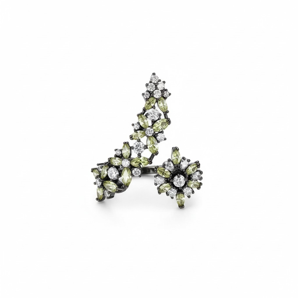 Anillo Flores Gala Black – Rodio Negro