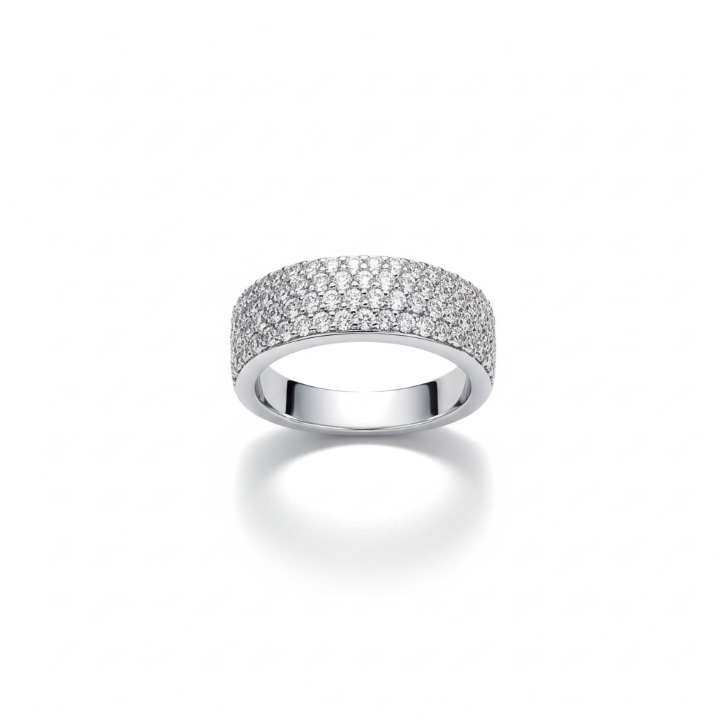 Anillo Banda Pavé Imperial – Baño de Rodio
