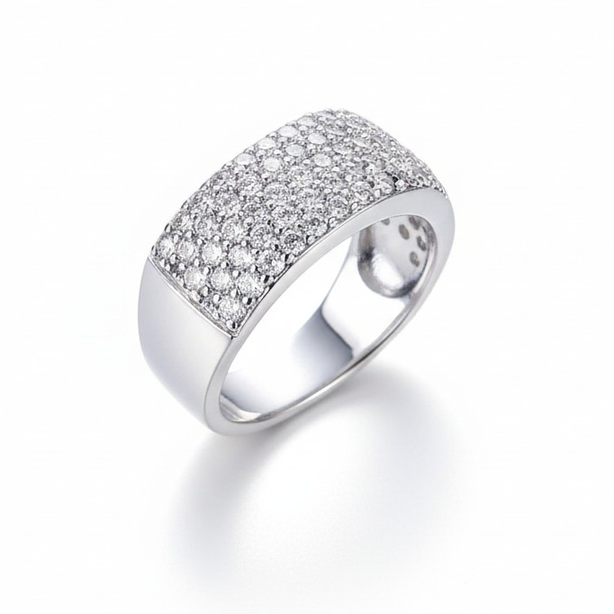 Anillo Banda Pavé Imperial – Baño de Rodio