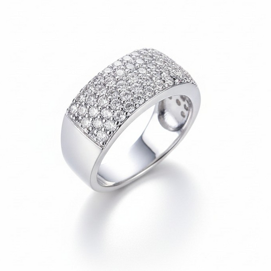 Anillo Banda Pavé Imperial – Baño de Rodio