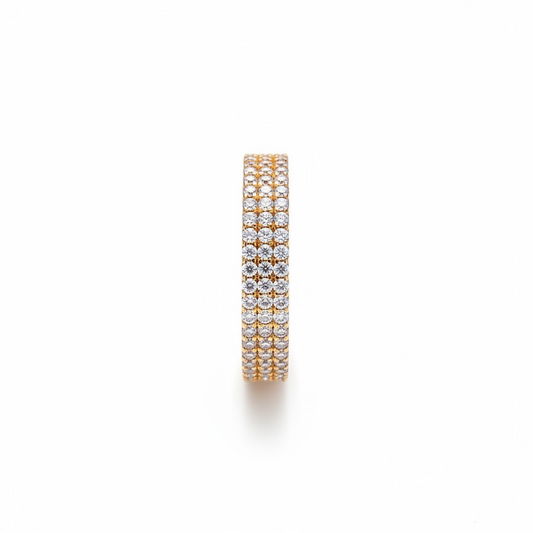 Anillo Triple Eternity – Baño de Oro 18k - Talla 12