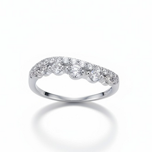 Anillo Onda Infinito – Baño de Rodio – Talla 12