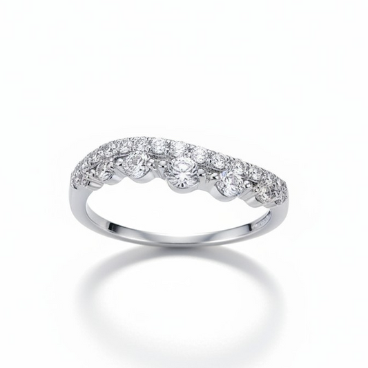 Anillo Wave Infinity – Baño de Rodio - Talla 12