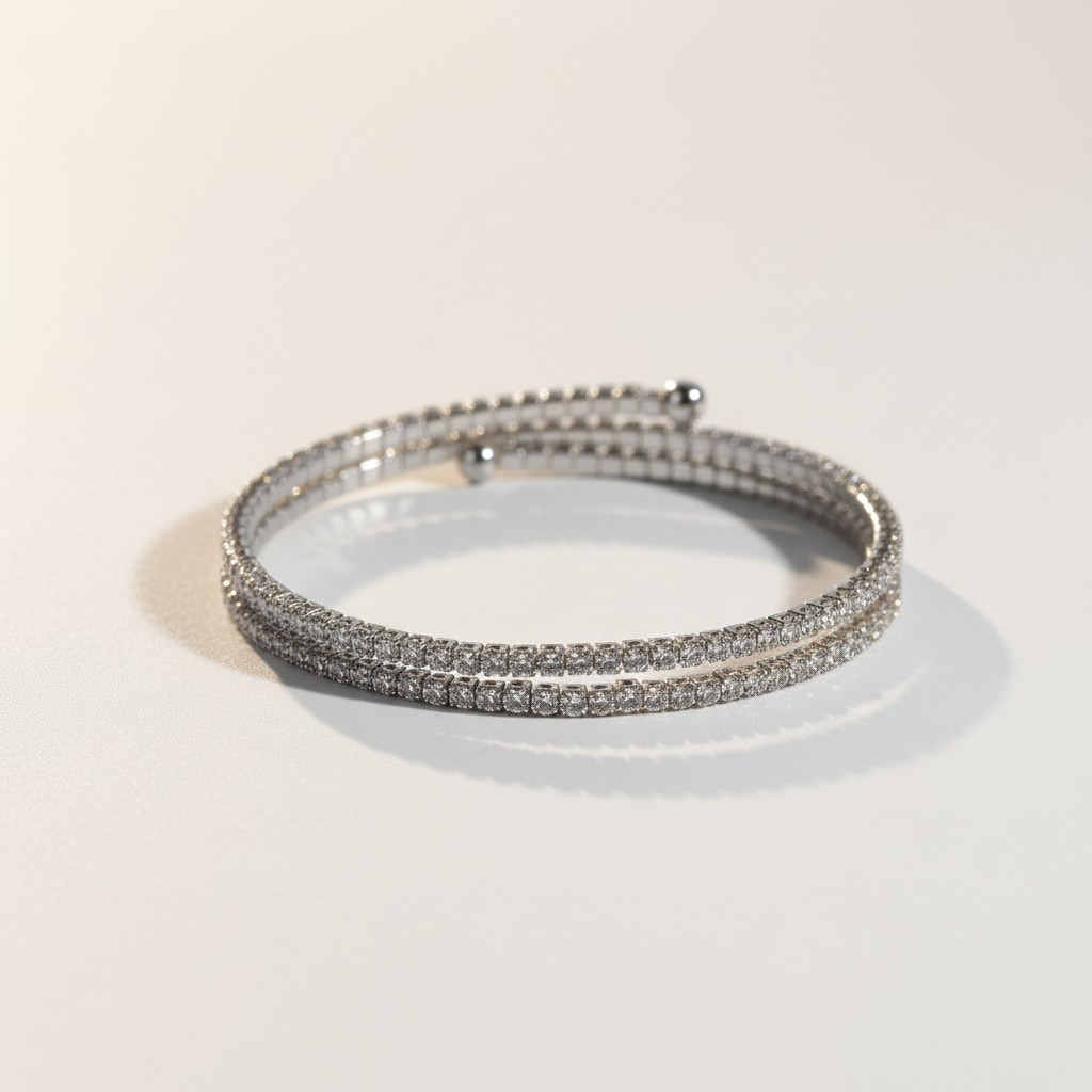Pulsera Spiral Eternity – Baño de Rodio
