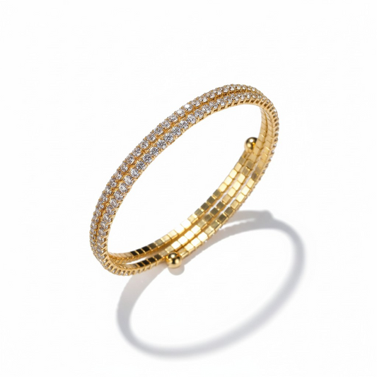 Pulsera Triple Ajustable- Baño de Oro 18k